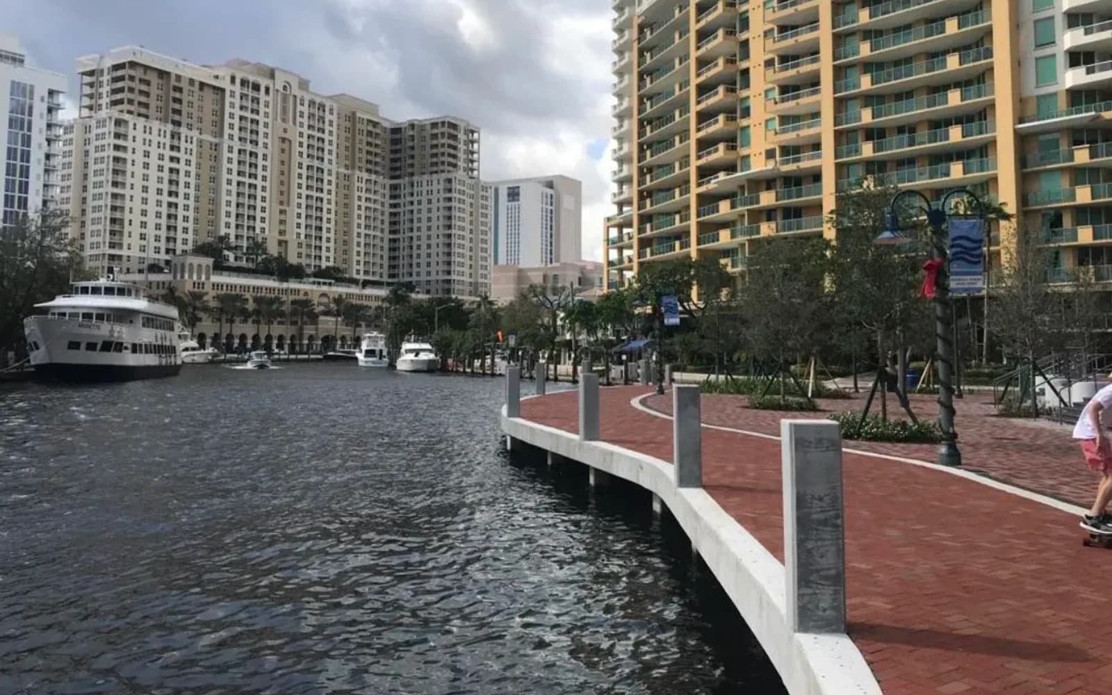 The Riverwalk along the New River in downtown Fort Lauderdale, Broward County