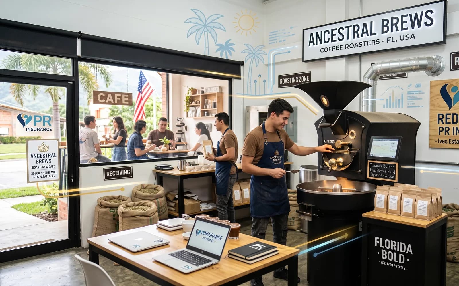 A self-employed coffee roastery owner working in his shop, representing how self-employment income affects a Marketplace subsidy